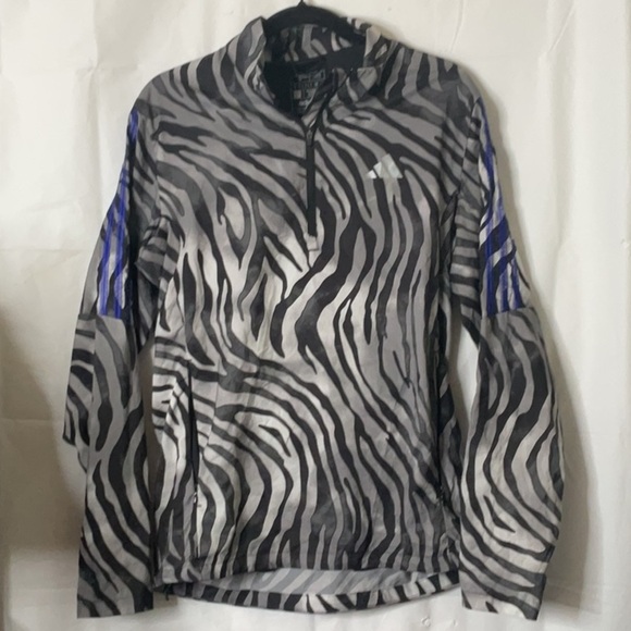 Adidas Gray and Black Zebra Print Jacket - Picture 1 of 2